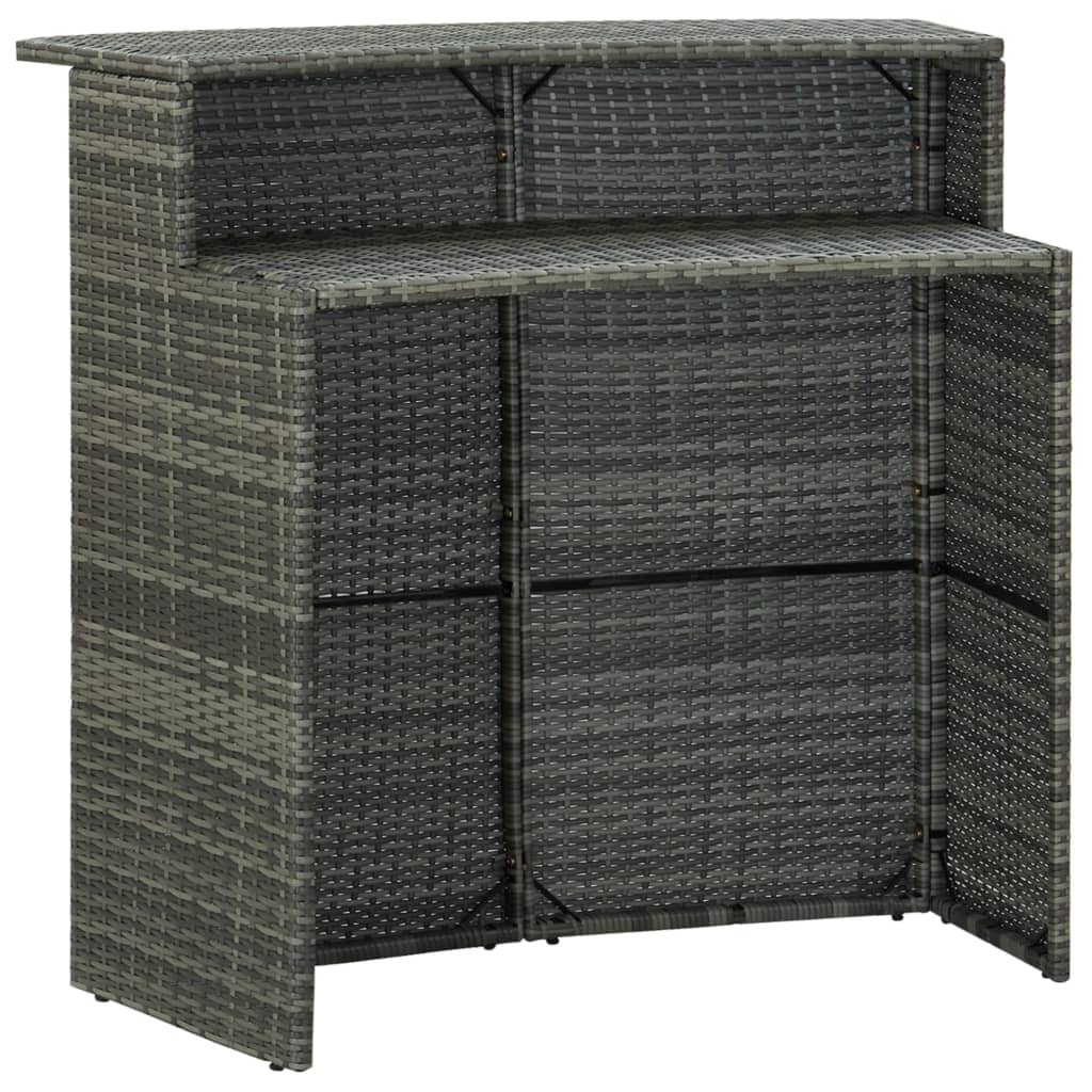 Vidaxl tuinbartafel 120x55x110 cm poly rattan grijs