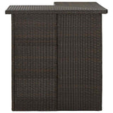 Vidaxl hoekbartafel 100x50x105 cm poly rattan bruin