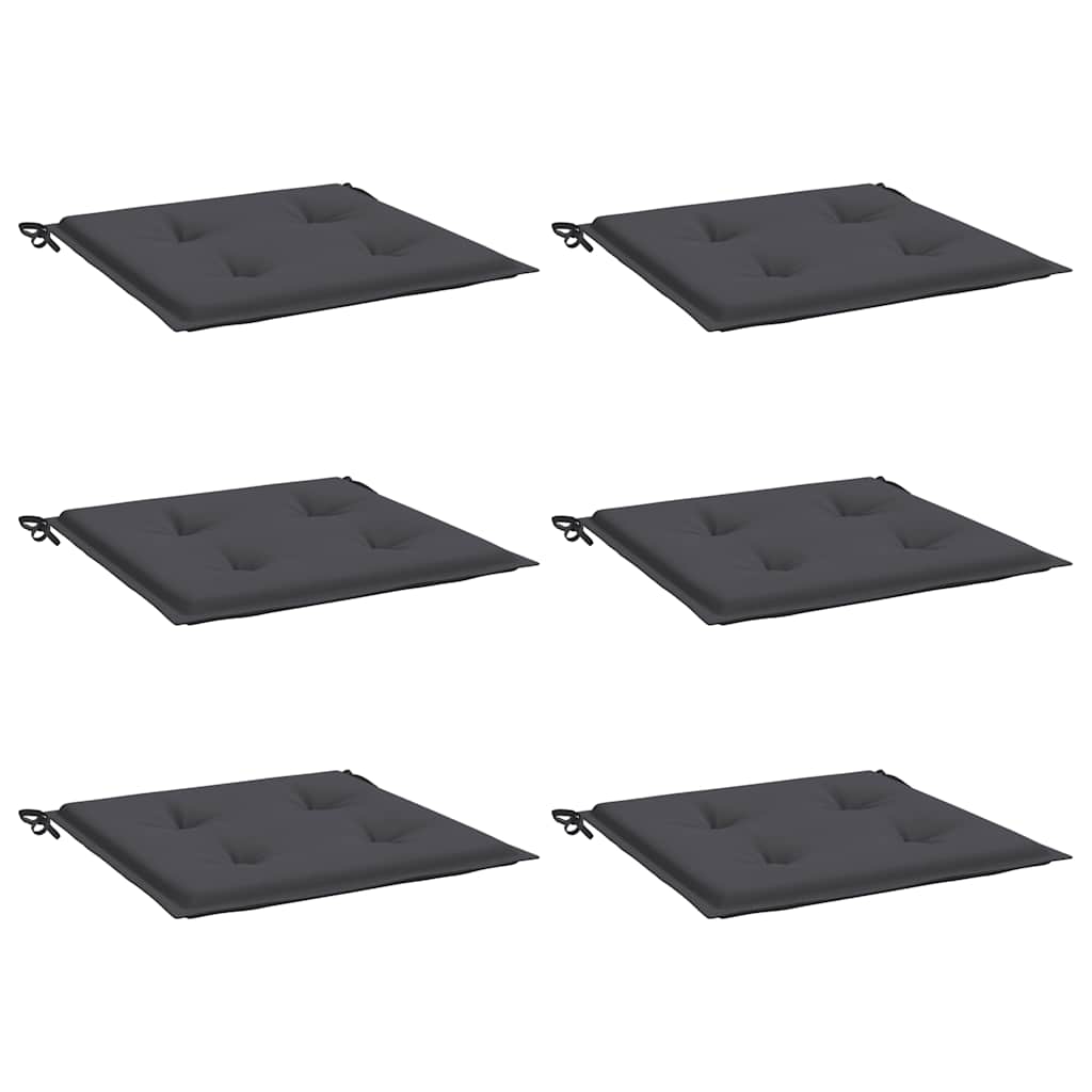 Vidaxl Gartenstuhlkissen 6 Stcs 40x40x4 cm Oxford Stoffanthrazit -gelöscht