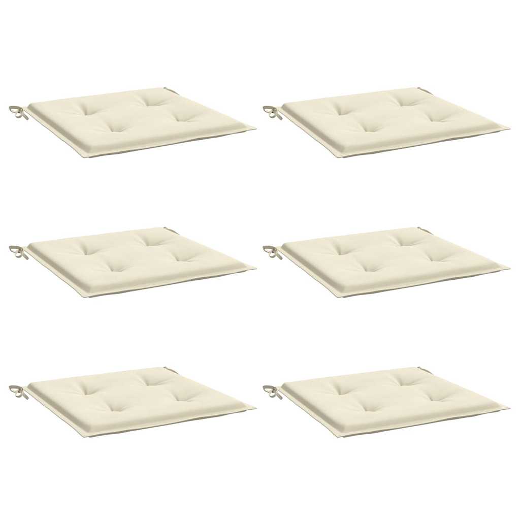 Vidaxl Gartenstuhlkissen 6 Stcs 40x40x4 cm Oxford Stoff Crème -Colored