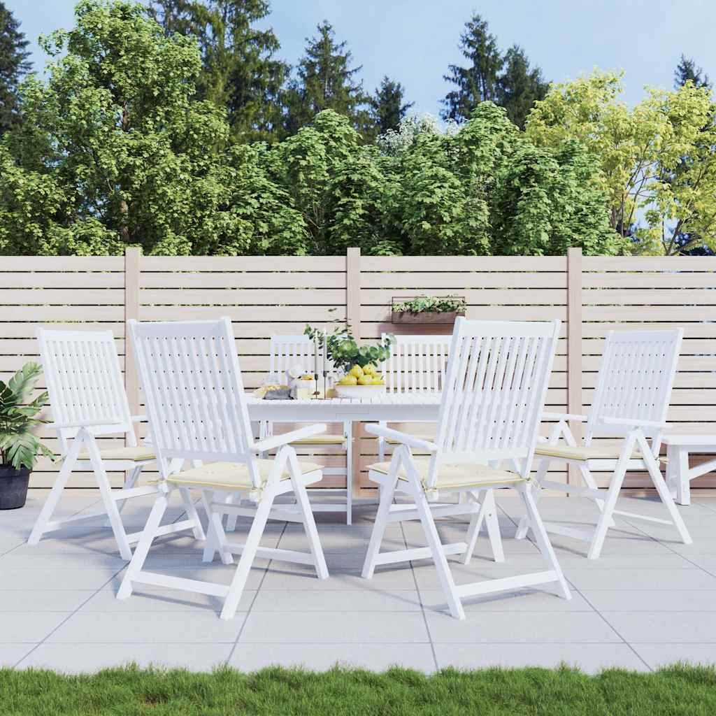 Vidaxl Gartenstuhlkissen 6 Stcs 40x40x4 cm Oxford Stoff Crème -Colored
