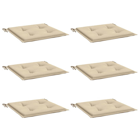 Vidaxl Garden Stuhl Kissen 6 Stcs 40x40x4 cm Oxford Stoff Beige