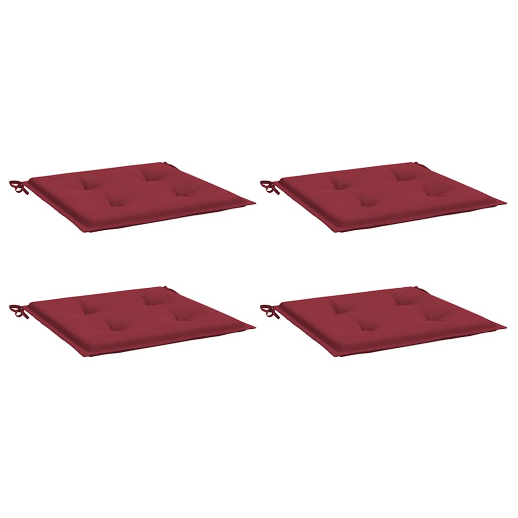 Vidaxl Gartenstuhl Kissen 4 ST 40x40x4 cm Oxford Stoff Wein rot