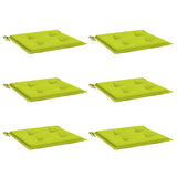 Vidaxl Gartenstuhlkissen 6 Stcs 40x40x4 cm Oxford Stoff hellgrün