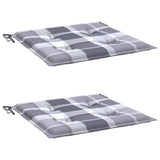 Vidaxl tuinstoelkussens 2 st 40x40x4 cm oxford stof ruitpatroon grijs