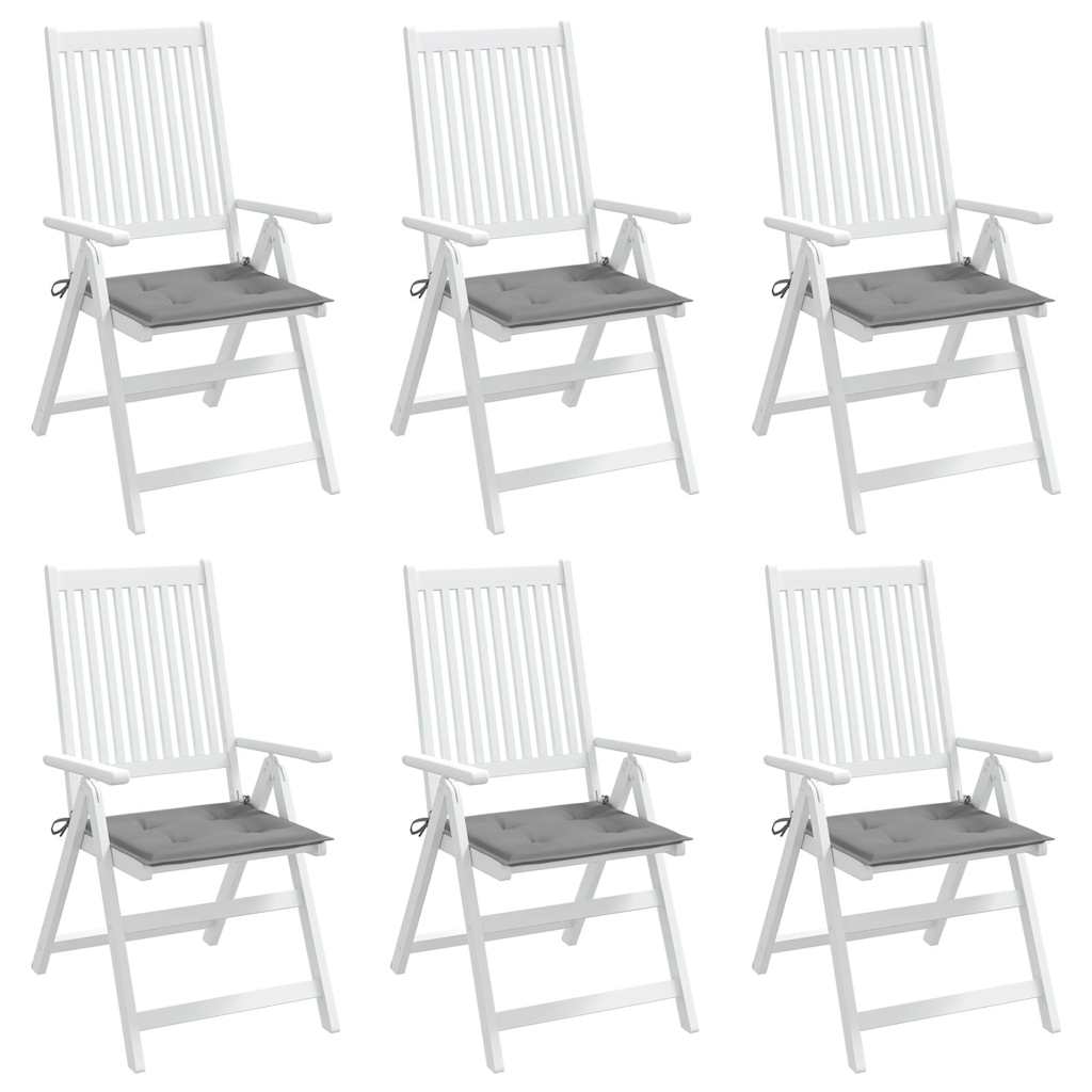 Vidaxl tuinstoelkussens 6 st 50x50x3 cm oxford stof grijs