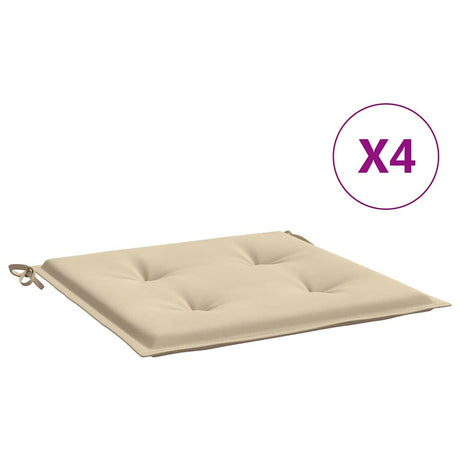 Vidaxl Gartenstuhl Kissen 4 ST 50 x 50 x 4 cm Oxford Stoff Beige
