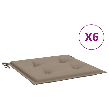 VidaXL Gartenstuhlkissen 6 Stück 50x50x4 cm Oxford-Stoff Taupe