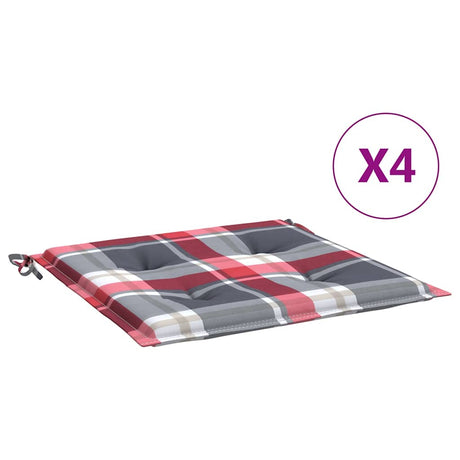 Vidaxx Gartenstuhlkissen 4 Stück 50x50x4 cm Oxford-Stoff Rautenmuster rot