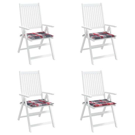 Vidaxx Gartenstuhlkissen 4 Stück 50x50x4 cm Oxford-Stoff Rautenmuster rot