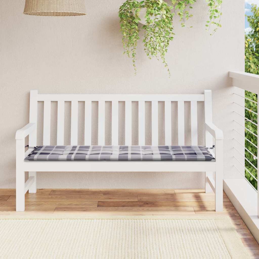 Vidaxl Gartenbank Kissen 150x50x4 cm Oxford Stoff Diamond Muster grau