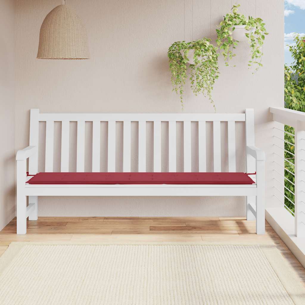Vidaxl Garden Bench Kissen 200x50x4 cm Oxford Stoff Wein rot