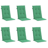 Vidaxl Gartenstuhlkissen 6 St. hoher Rücken 120x50x3 cm Stoff grün