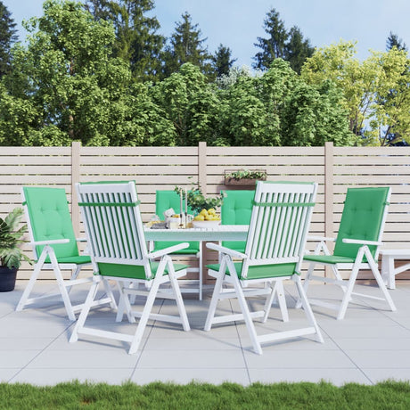 Vidaxl Gartenstuhlkissen 6 St. hoher Rücken 120x50x3 cm Stoff grün