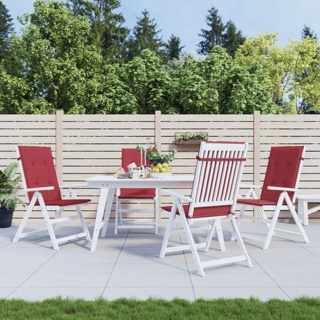 Vidaxl Gartenstuhl Kissen 4 St. hoher Rücken 120x50x3 cm Stoff Wein rot