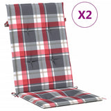 Vidaxl Gartenstuhlkissen 2 Stcs 120x50x3 cm Stoff Diamantmuster rot