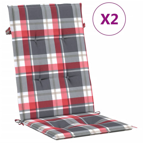 Vidaxl Gartenstuhlkissen 2 Stcs 120x50x3 cm Stoff Diamantmuster rot