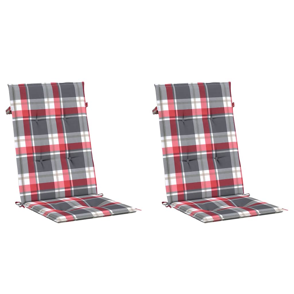 Vidaxl Gartenstuhlkissen 2 Stcs 120x50x3 cm Stoff Diamantmuster rot