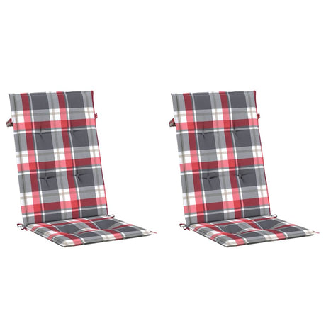 Vidaxl Gartenstuhlkissen 2 Stcs 120x50x3 cm Stoff Diamantmuster rot