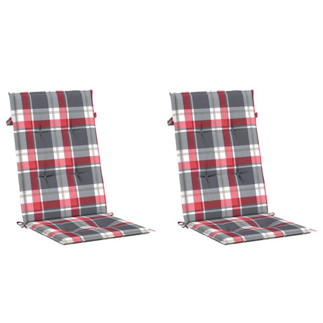 Vidaxl Gartenstuhlkissen 2 Stcs 120x50x3 cm Stoff Diamantmuster rot