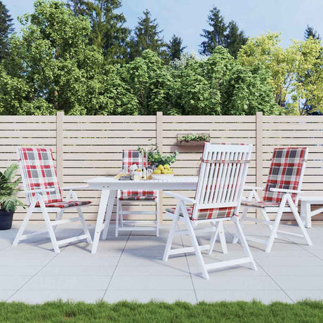 Vidaxl Gartenstuhlkissen 4 Stcs 120x50x3 cm Stoff Diamantmuster Rot