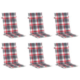 Vidaxl Gartenstuhlkissen 6 Stcs 120x50x3 cm Stoff Diamantmuster rot