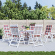 Vidaxl Gartenstuhlkissen 6 Stcs 120x50x3 cm Stoff Diamantmuster rot