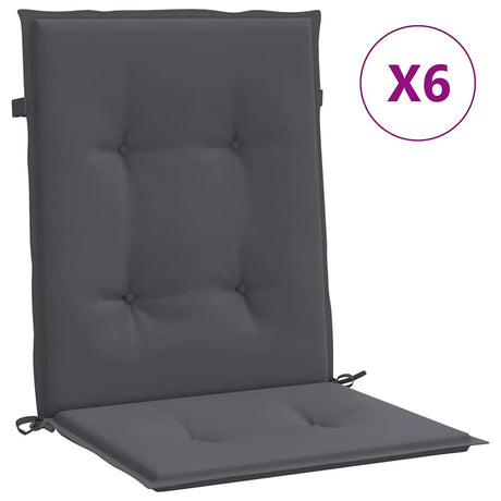 Vidaxl Garden Stuhl Kissen 6 St. Oxford Stoff Anthracit -gelenkt
