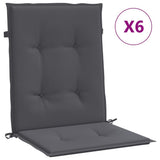 Vidaxl Garden Stuhl Kissen 6 St. Oxford Stoff Anthracit -gelenkt