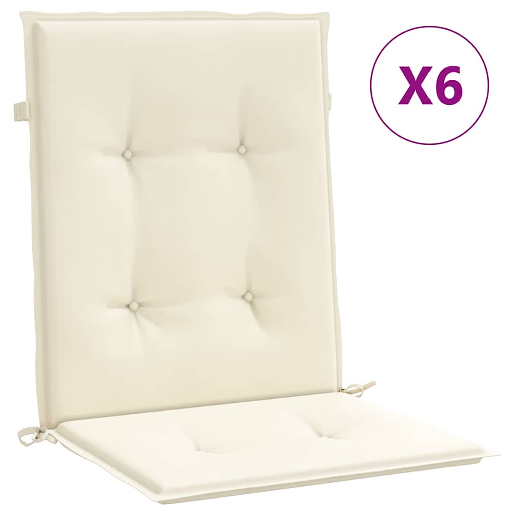 Vidaxl Gartenstuhlkissen 6 Stcs 100x50x3 cm Oxford Stoffcreme -Colored