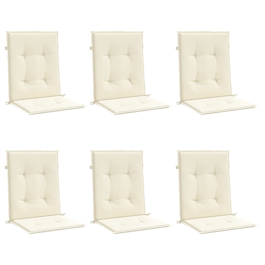 Vidaxl Gartenstuhlkissen 6 Stcs 100x50x3 cm Oxford Stoffcreme -Colored