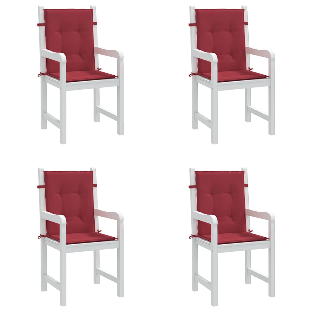 Vidaxl Gartenstuhl Kissen 4 Stcs 100x50x3 cm Oxford Stoff Wein rot