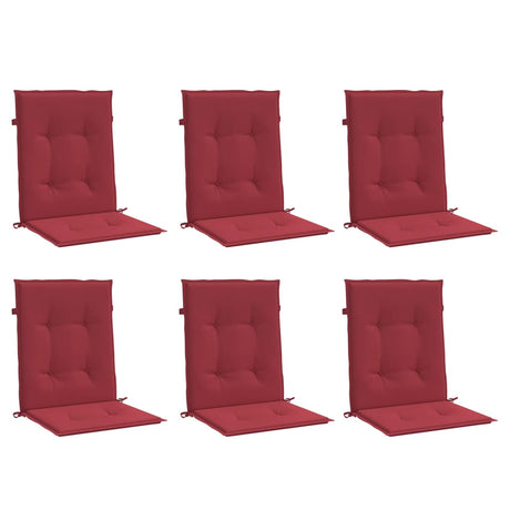 Vidaxl Gartenstuhl Kissen 6 Stcs 100x50x3 cm Oxford Stoff Wein rot