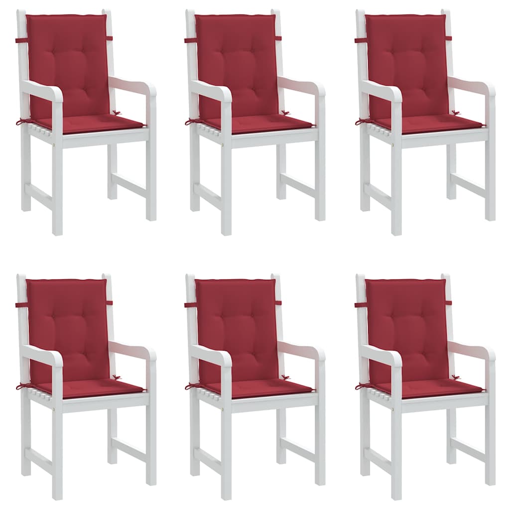 Vidaxl Gartenstuhl Kissen 6 Stcs 100x50x3 cm Oxford Stoff Wein rot