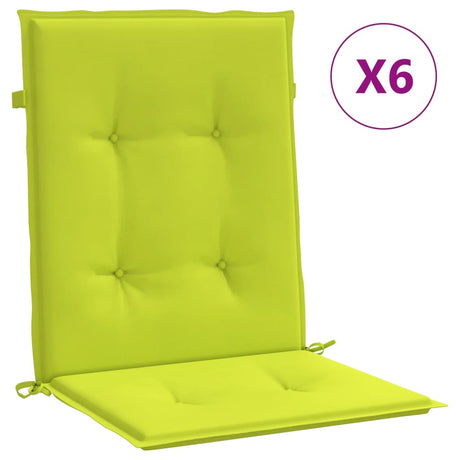 Vidaxl Gartenstuhl Kissen 6 Stcs 100x50x3 cm Oxford Stoff klare Grün