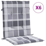 Vidaxl Gartenstuhl Kissen 6 Stcs 100x50x3 cm Oxford Stoff Diamond Muster grau