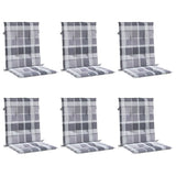 Vidaxl Gartenstuhl Kissen 6 Stcs 100x50x3 cm Oxford Stoff Diamond Muster grau