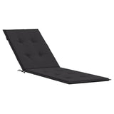 VIDAXL -Terrassenstuhlkissen (75+105) x50x4 cm schwarz