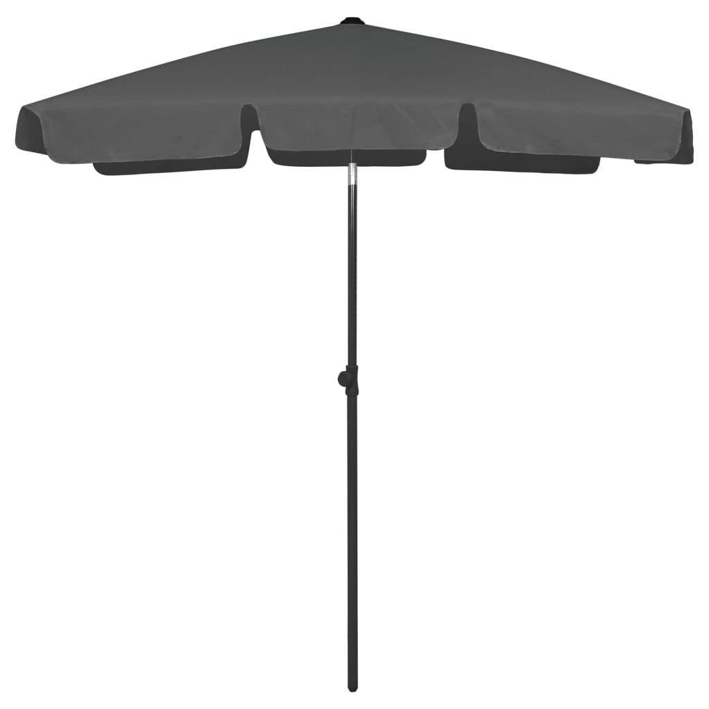 Vidaxl Strandparasol 180x120 cm Anthrazit -ausgelöst