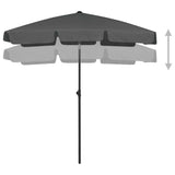 Vidaxl Strandparasol 180x120 cm Anthrazit -ausgelöst