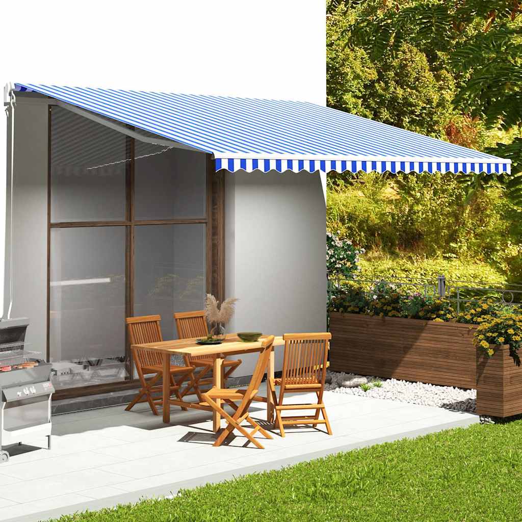 Vidaxl Ersatztuch für Luifel 5x3,5 m blau und weiß