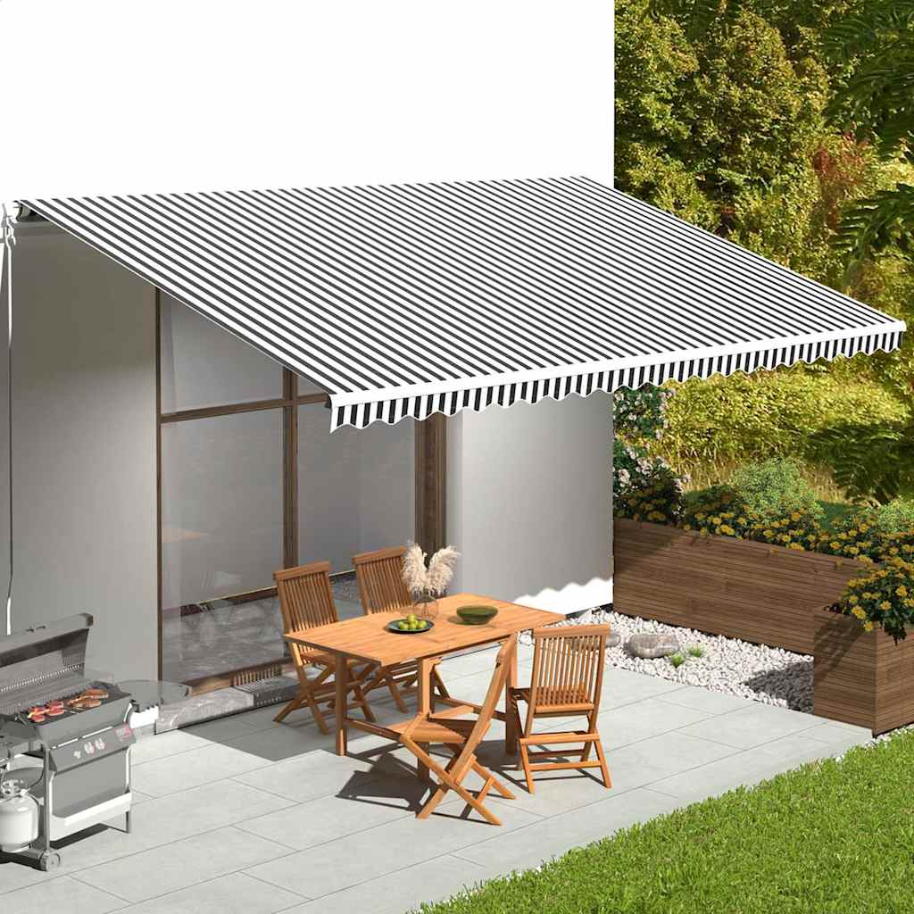 Vidaxl Ersatztuch für Luifel 6x3,5 m Anthrazit -geläutet und weiß