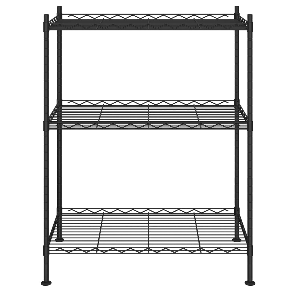 Vidaxx Lagerregal 3-lagig 150 kg 60x35x76 cm schwarz