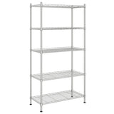 VIDAXL-Speicher 5-Schicht 250 kg 90x35x180 cm chromfarben