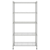 VIDAXL-Speicher 5-Schicht 250 kg 90x35x180 cm chromfarben