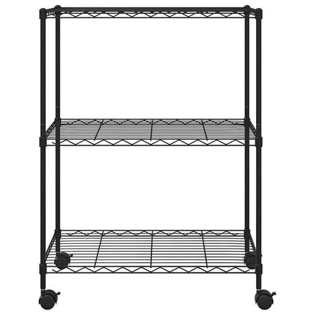 VIDAXL-Speicher mit Rädern 3-layer 60x35x81 cm 150 kg Schwarz