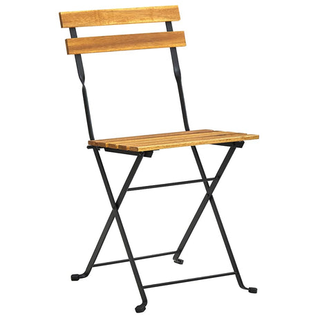 Vidaxl opklapbare stoelen, 2 stuks, van staal en massief acaciahout