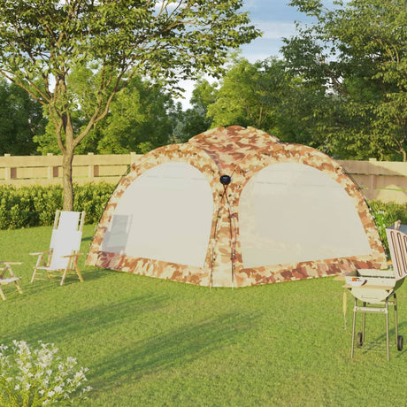 VIDAXL -Partyzelt mit LED- und 4 Seitenwänden 3.6x3.6x2,3 M Tarnung