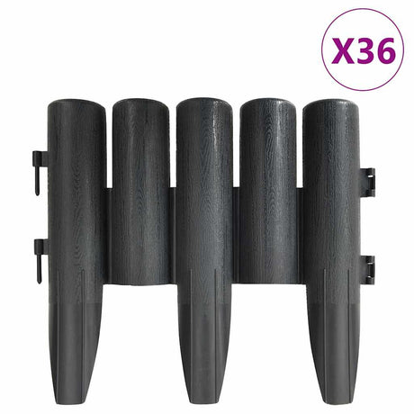 VIDAXL -Gazonkanten 36 St 10 m PP Anthrazit -geläutet