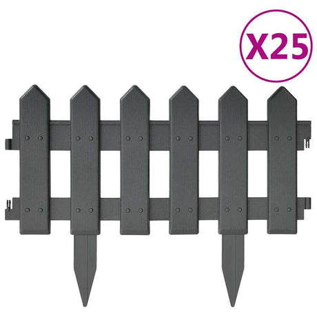 VIDAXL -Gazonkanten 25 St 10 m PP Anthrazit -ausgelöst